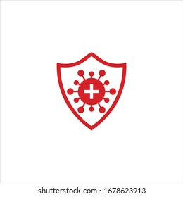 Shield protection from corona logo vector template