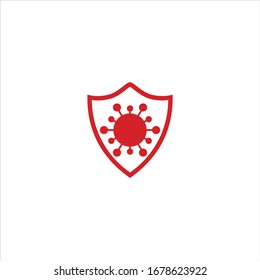 Shield protection from corona logo vector template