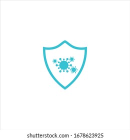 Shield protection from corona logo vector template