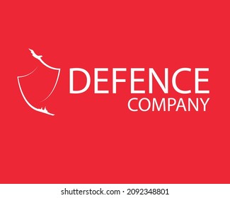 shield protection defence company vector logo concept