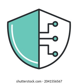 shield protection digital security icon isolated