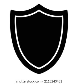 Icono plano de protección de escudo aislado en fondo blanco