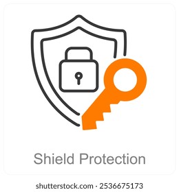 Proteção de blindagem e conceito de ícone GDPR