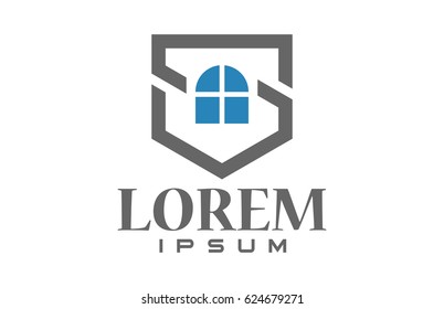 shield protection icon architecture logo