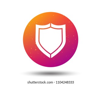 Shield protection icon. Defense equipment symbol. Circle button with Soft color gradient background. Vector