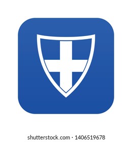 Shield for protection icon digital blue for any design isolated on white vector illustration