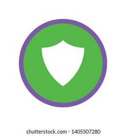 Shield and Protection Icon in Geometric Shape