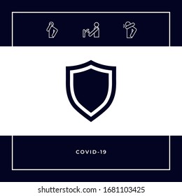 Schild. Schutzsymbol. Grafische Elemente für Ihr Design