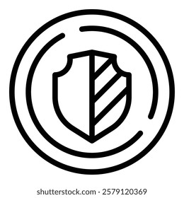 Shield protection icon outline vector. Protect system. Safety guard