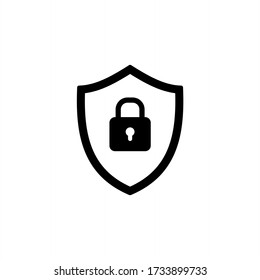 Símbolo de símbolo de protección de escudo vectorial. Bloquear ilustración vectorial de icono