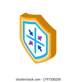 Shield Protection Icon Vector. Isometric Shield Protection sign. color isolated symbol illustration