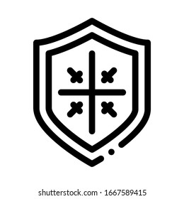 Shield Protection Icon Vector. Outline Shield Protection Sign. Isolated Contour Symbol Illustration