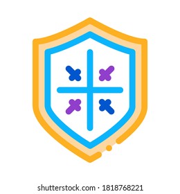 Shield Protection Icon Vector. Outline Shield Protection Sign. Color Isolated Contour Symbol Illustration