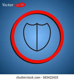 Shield protection icon. Web design style.