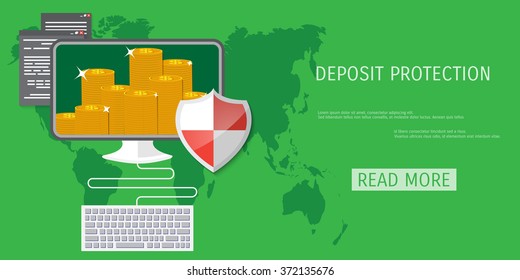 Shield protection illustration - Flat design - Icon background