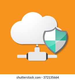 Shield protection illustration - Money savings - Deposit - Insurance