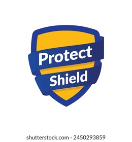Shield protection illustration. Safety logo icon. Material design flat style. Anti virus. Shield Protection