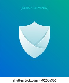 Shield protection illustration. Safety logo icon. Material design flat style. Anti virus