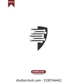 Shield protection illustration vector design. Safety logo icon.Anti virus