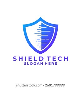 Shield protection logo design icon vector
