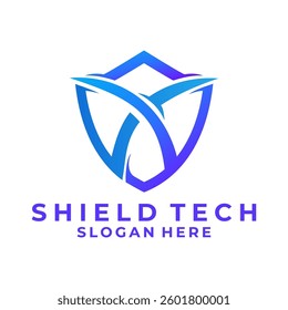 Shield Protection logo design vector. Protect logo design vector