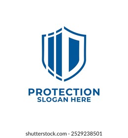 Plantilla de diseño de logotipo de protección de escudo, Vector de diseño de logotipo de protección y escudo