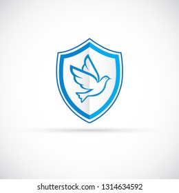 Shield protection logo template. Abstract security vector icon illustration isolated on white background. Charity Shield icon.