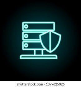 shield protection neon icon. Elements of Virus, antivirus set. Simple icon for websites, web design, mobile app, info graphics
