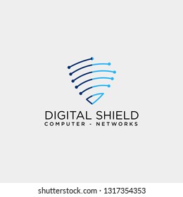 shield protection network logo template vector illustration icon element