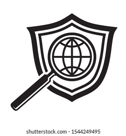 Shield protection on the web search icon