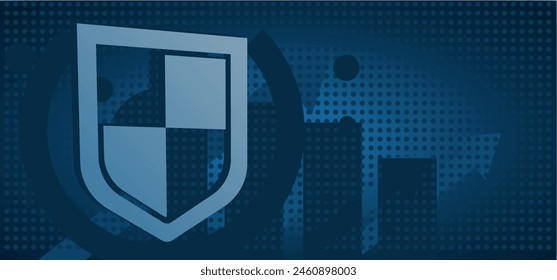 Escudo, protección, seguridad - fondo, Ilustración vectorial con espacio vacío para el texto
