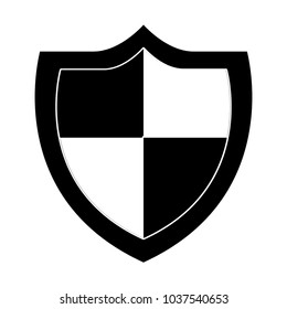 shield protection secure information data symbol vector illustration black and white graphic