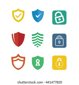 Shield Protection Security Logo Icon Set 