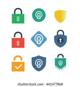 Shield Protection Security Logo Icon Set 
