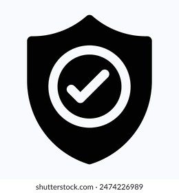 Shield, Protection, Security Vector Icon, Isolated Silhouette Vector Icon.