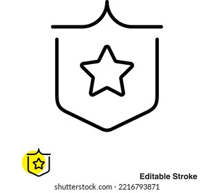 Shield Protection Star Vector Line Icon Eps