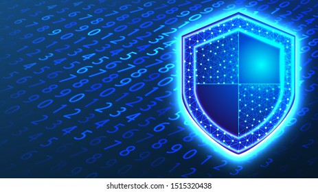 Shield Protection System Binary Code Cyber Stock Vector (Royalty Free ...