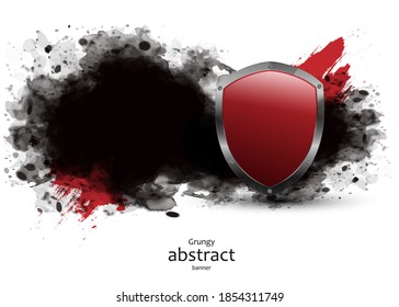 shield protection vector grungy background with copy space. Elements for your work, design. Eps10 illustration