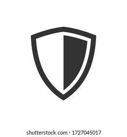 Shield protection vector icon isolated on white background