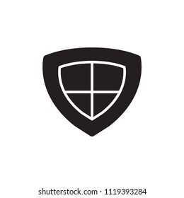 Shield protection vector icon logo template illustration
