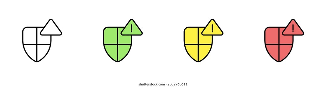 Shield protection vector icon set. Antivirus icon set for PC vector. Security icons. Danger for the Internet user vector. Vector illustration.