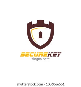 Shield protector logo icon design template. Abstract security company vector illustration