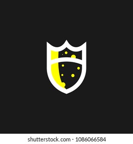 Shield protector logo icon design template. Abstract security company vector illustration