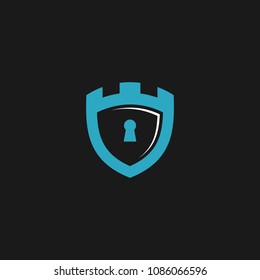 Shield protector logo icon design template. Abstract security company vector illustration