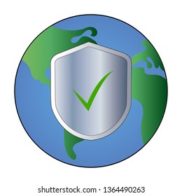 The shield protects the ground against a white background.