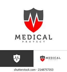 Shield Pulse logo vector template, Creative Pulse logo design concepts