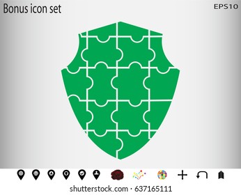shield puzzle, icon, vector illustration eps10