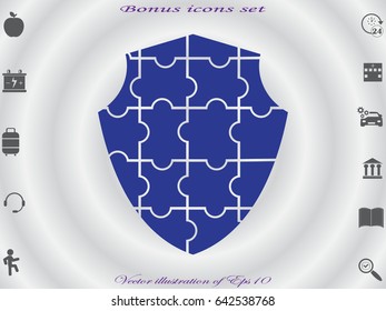 shield puzzle, icon, vector illustration eps10