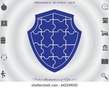 shield puzzle, icon, vector illustration eps10