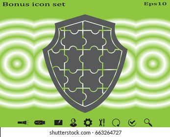 shield puzzle, icon, vector illustration eps10